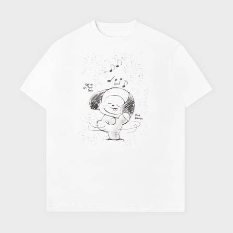 BT21 BASIC DRAWING SHORT SLEEVE TSHIRT WHITE CHIMMY