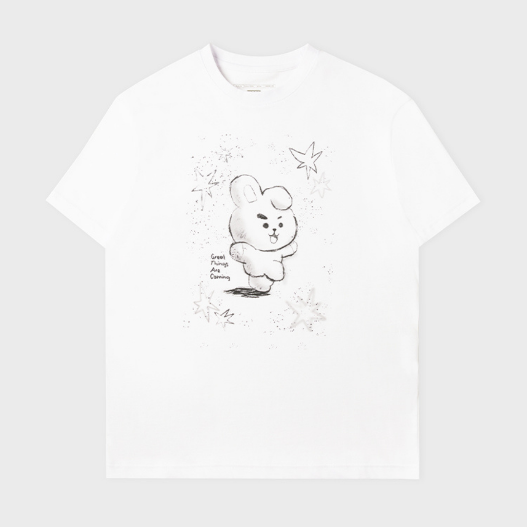 BT21 BASIC DRAWING SHORT SLEEVE TSHIRT WHITE COOKY