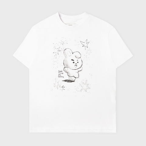 BT21 BASIC DRAWING SHORT SLEEVE TSHIRT WHITE COOKY