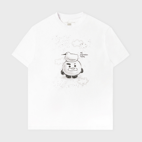 BT21 BASIC DRAWING SHORT SLEEVE TSHIRT WHITE SHOOKY