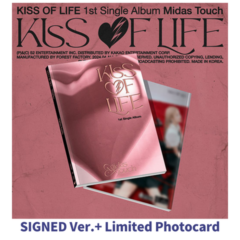 KISS OF LIFE - MIDAS TOUCH 1ST SINGLE ALBUM PHOTOBOOK [SIGNED Ver.]+ Limited Photocard