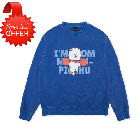 BT21 RJ HEART SWEATSHIRT BLUE