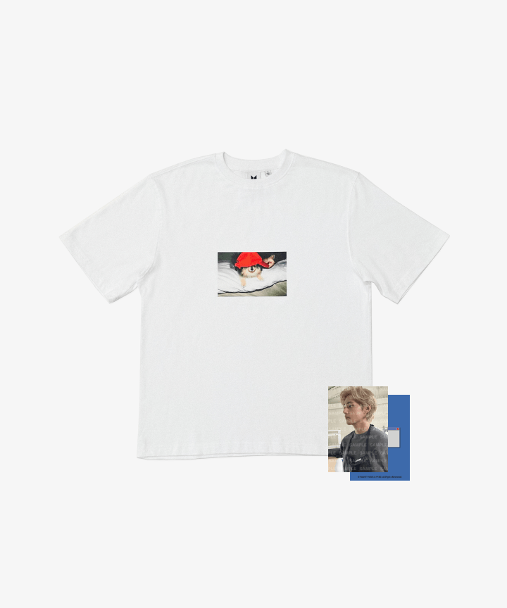 BTS V - LAYOVER 1ST SOLO ALBUM OFFICIAL MD - Oversized T-shirt (Orange Tan) (White)