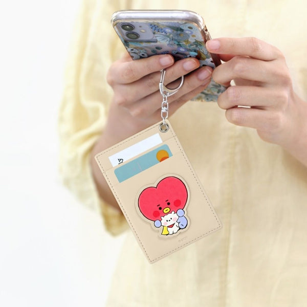 BT21 LEATHER PATCH CARD HOLDER