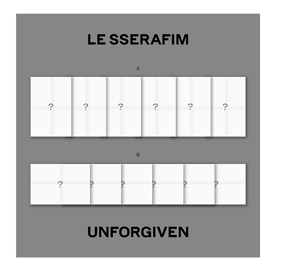 LE SSERAFIM UNFORGIVEN 1st Album (VER.1) K-POP Sigillato, Con Store Gift Card, Photo Book 128p E Card - 3