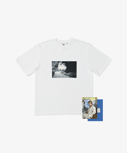 BTS V - LAYOVER 1ST SOLO ALBUM OFFICIAL MD - Oversized T-shirt (Gray Tan) (White)