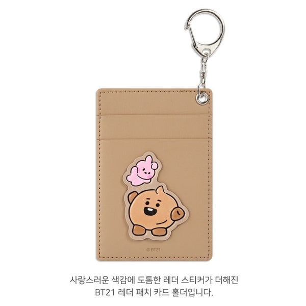 BT21 LEATHER PATCH CARD HOLDER