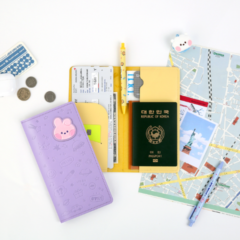 BT21 MININI LEATHER PATCH PASSPORT COVER (Large)