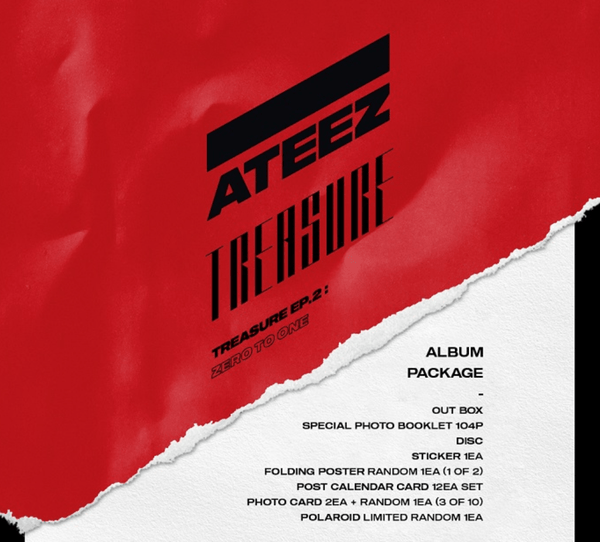 ATEEZ 2ND MINI ALBUM TREASURE EP.2 : ZERO TO ONE version RANDOM