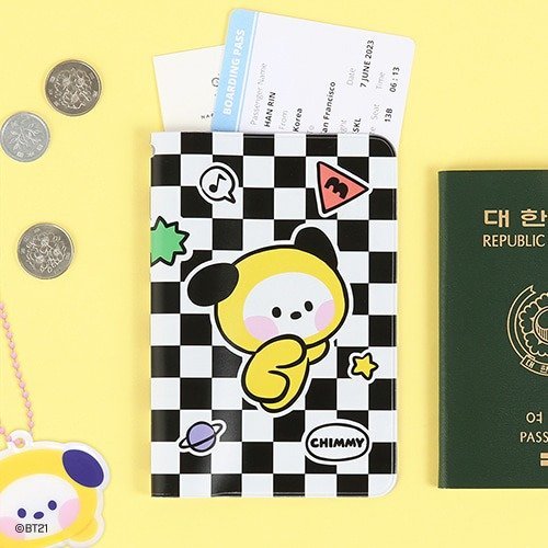 BT21 [minini] Checkerboard Passport Cover