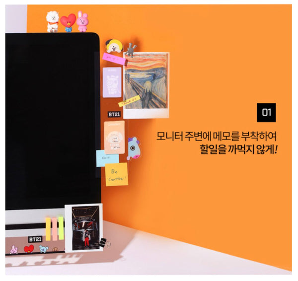 BT21 MONITOR MEMO BOARD SET