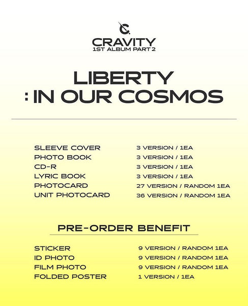 CRAVITY - 1ST FULL ALBUM PART.2 LIBERTY IN OUR COSMOS