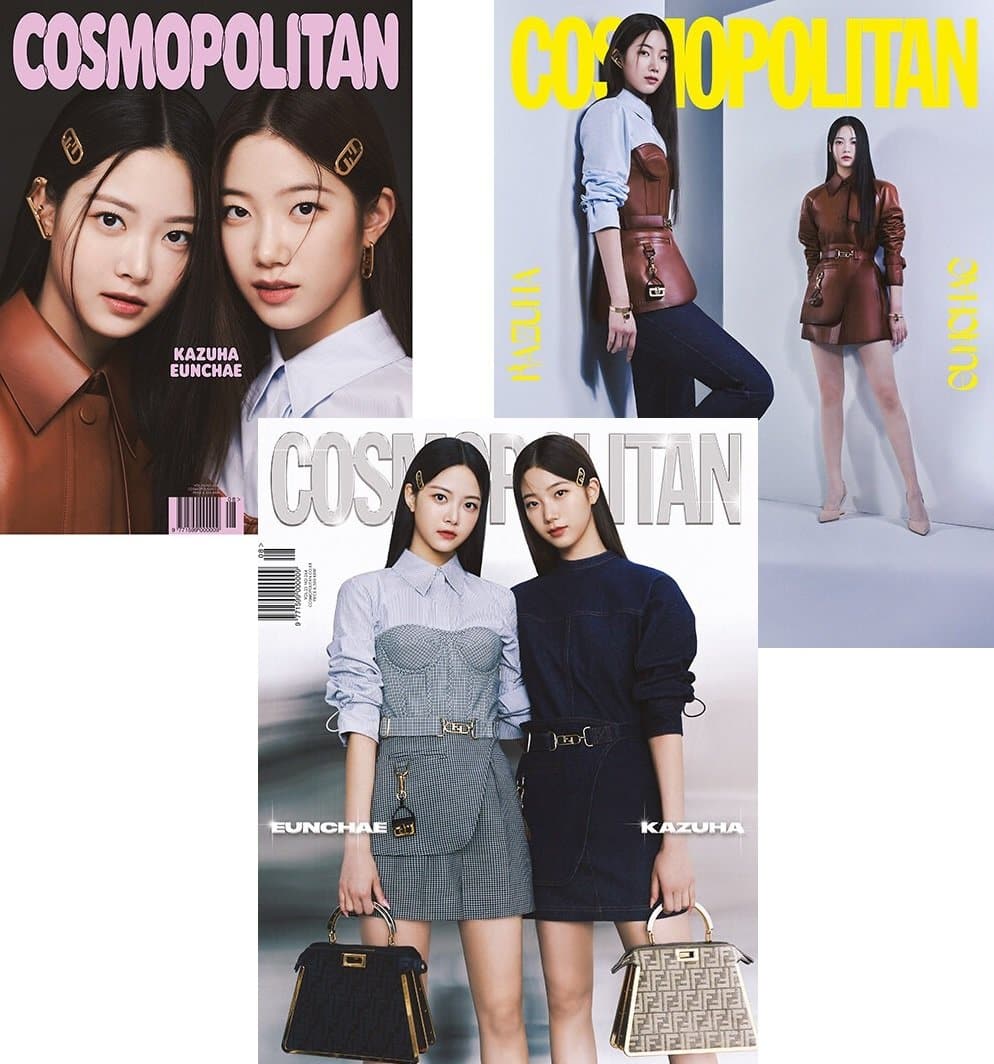 COSMOPOLITAN August 2022 Issue (Cover: Le Sserafim Kazuha, Hong Eun-chae)