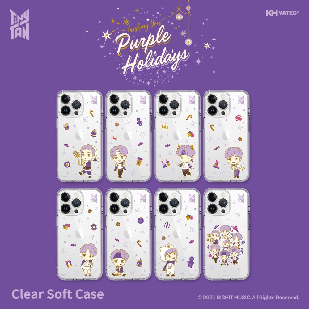 TinyTAN PURPLE HOLIDAYS Clear Soft Case (Galaxy S Series)