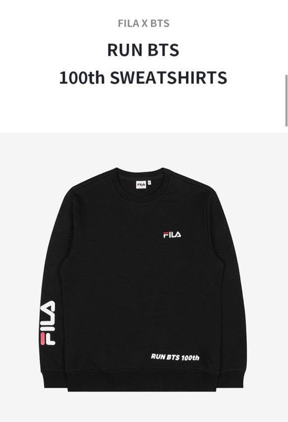 Bts Fila Sweatshirt Run Bts 100th Sweatshirt BTS] Fila X BTS Run